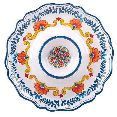 Certified International Flores 2-Piece Appetizer Serving Plates Set