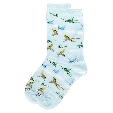 Women's Airplanes Rayon Crew Socks