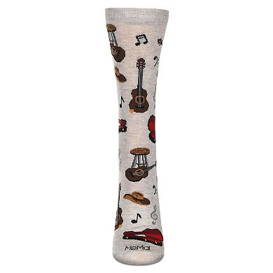 Women's Guitars Rayon Crew Socks