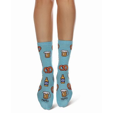 Women's Pretzels & Beer Rayon Crew Socks