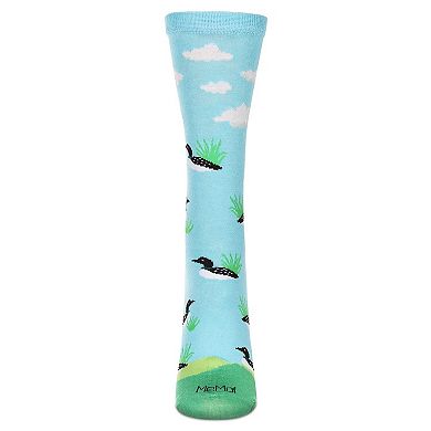 Women's Loon Bird Rayon Crew Socks