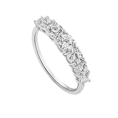 PRIMROSE Sterling Silver Graduated Cubic Zirconia Band Ring