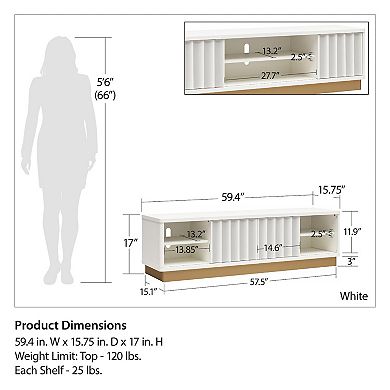 CosmoLiving by Cosmopolitan Rene Modern Scalloped TV Stand