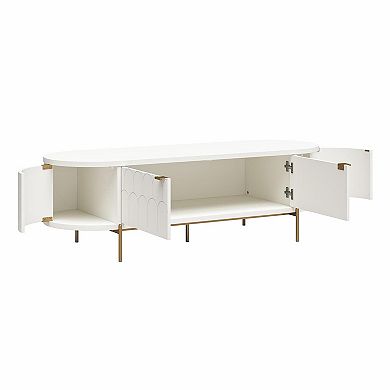 CosmoLiving by Cosmopolitan Anastasia Modern Scalloped Oval TV Stand