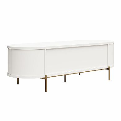 CosmoLiving by Cosmopolitan Anastasia Modern Scalloped Oval TV Stand