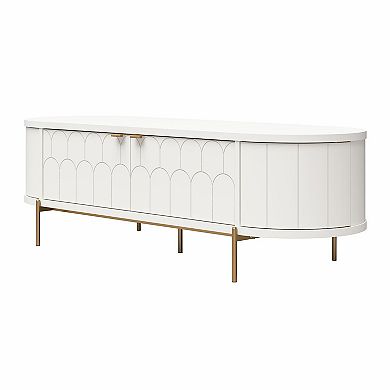 CosmoLiving by Cosmopolitan Anastasia Modern Scalloped Oval TV Stand