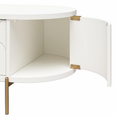 CosmoLiving by Cosmopolitan Anastasia Modern Scalloped Oval TV Stand