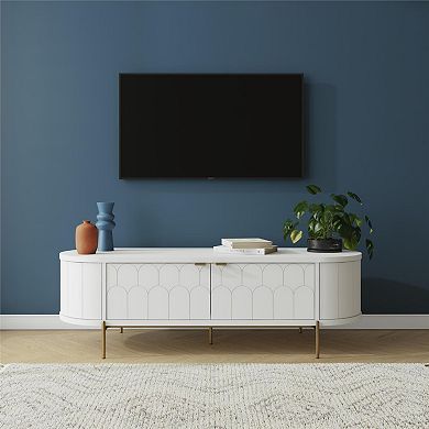 CosmoLiving by Cosmopolitan Anastasia Modern Scalloped Oval TV Stand