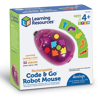 Learning Resources Rechargeable Code & Go?? Robot Mouse STEM Activity Toy