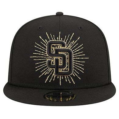 Men's New Era Black San Diego Padres Metallic Logo 9FIFTY Snapback Hat