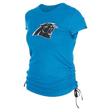 Women's New Era Blue Carolina Panthers Ruched Side T-Shirt