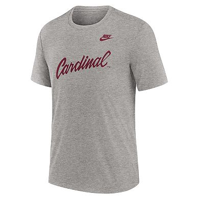 Men's Nike Heather Gray Stanford Cardinal Blitz Evergreen Legacy Primary Tri-Blend T-Shirt