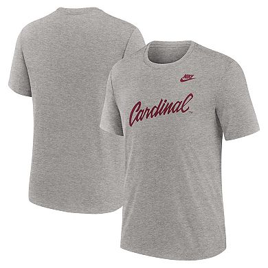 Men's Nike Heather Gray Stanford Cardinal Blitz Evergreen Legacy Primary Tri-Blend T-Shirt