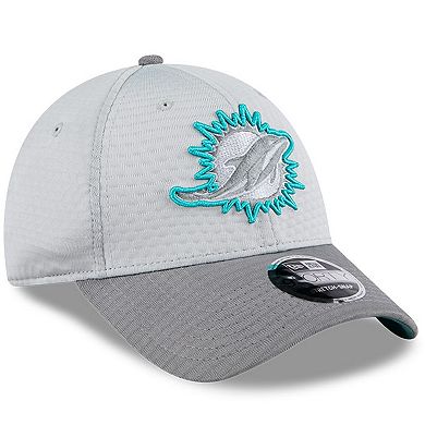 Men's New Era Gray Miami Dolphins 2024 NFL Training Camp 9FORTY Adjustable Hat