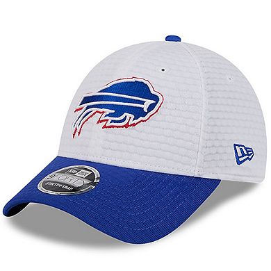 Youth New Era White/Royal Buffalo Bills 2024 NFL Training Camp 9FORTY Adjustable Hat