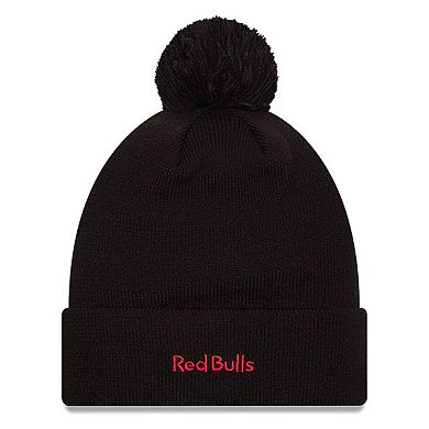 Men's New Era  Black New York Red Bulls Jersey Hook Cuff Knit Hat with Pom