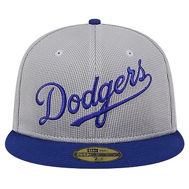 Men's New Era Gray Los Angeles Dodgers Pivot Mesh 59FIFTY Fitted Hat