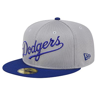 Men's New Era Gray Los Angeles Dodgers Pivot Mesh 59FIFTY Fitted Hat