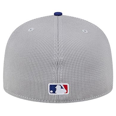 Men's New Era Gray Los Angeles Dodgers Pivot Mesh 59FIFTY Fitted Hat