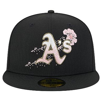 Men's New Era Black Oakland Athletics Dotted Floral 59FIFTY Fitted Hat