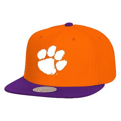 Men's Mitchell & Ness Orange/Purple Clemson Tigers 2-Tone 2.0 Snapback Hat