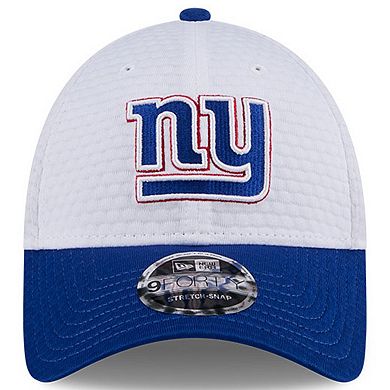 Men's New Era White/Royal New York Giants 2024 NFL Training Camp 9FORTY Adjustable Hat