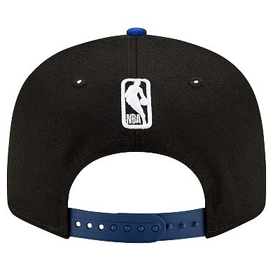 Men's New Era Black/Royal Golden State Warriors Official Team Color 2Tone 9FIFTY Snapback Hat
