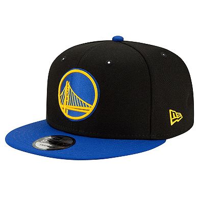 Men's New Era Black/Royal Golden State Warriors Official Team Color 2Tone 9FIFTY Snapback Hat