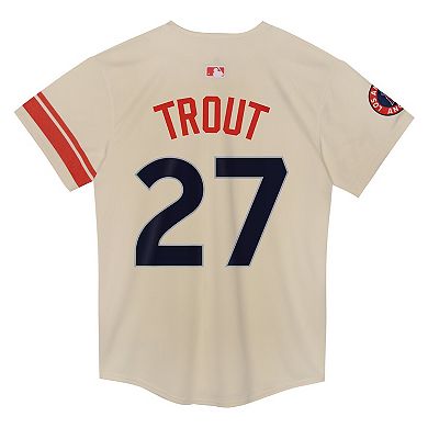 Preschool Nike Mike Trout Cream Los Angeles Angels City Connect Limited Player Jersey