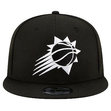Men's New Era Phoenix Suns Black & White 9FIFTY Snapback Hat