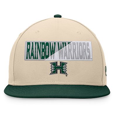 Men's Top of the World Khaki Hawaii Rainbow Warriors Goalaso Snapback Hat