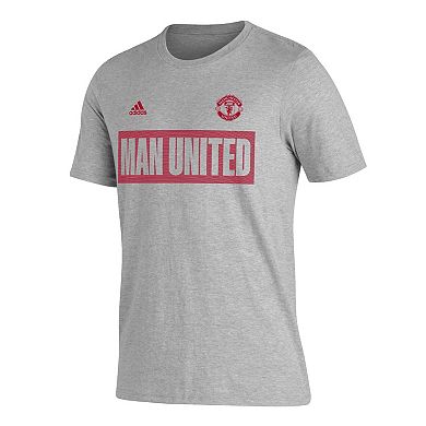 Men's adidas Gray Manchester United Block T-Shirt