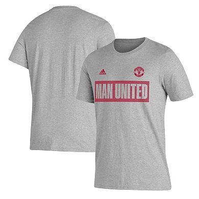 Men's adidas Gray Manchester United Block T-Shirt
