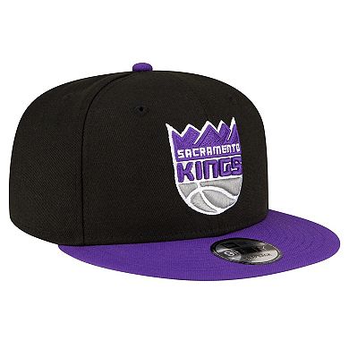 Men's New Era Black/Purple Sacramento Kings Official Team Color 2Tone 9FIFTY Snapback Hat