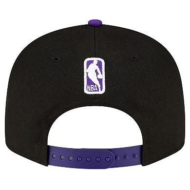 Men's New Era Black/Purple Sacramento Kings Official Team Color 2Tone 9FIFTY Snapback Hat
