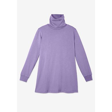 Woman Within Women's Plus Size Perfect Long-Sleeve Turtleneck Tee