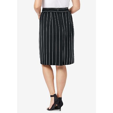 Jessica London Women's Plus Size Tummy Control Bi-stretch Pencil Skirt