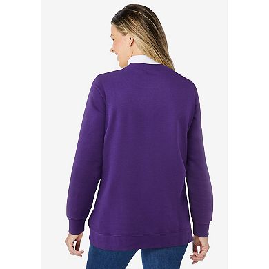 Woman Within Women's Plus Size Layered-look Sweatshirt