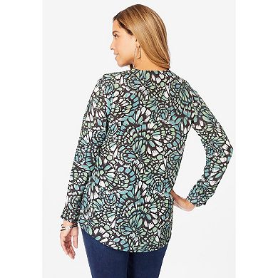 Jessica London Women's Plus Size V-neck Blouse