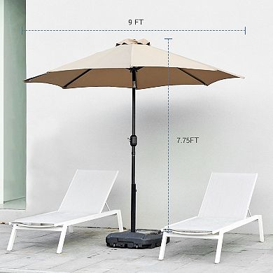 Stylish And Versatile Outdoor 9ft Patio Umbrella With Button Tilt And Crank