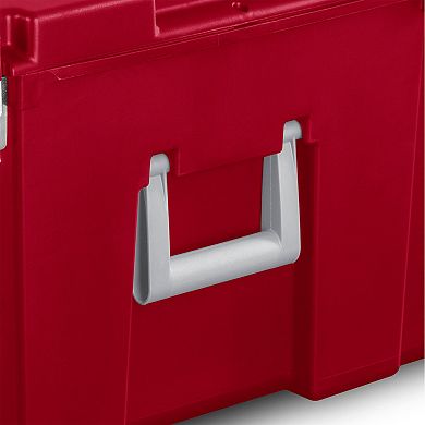 Sterilite 23 Gal Lockable Footlocker Toolbox Container Box W/ Wheels