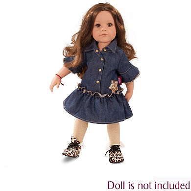 Gotz Golden Coolness Combo Outfit with Denim Dress, Tights and Animal Print Boots for 18 - 19.5" Standing Dolls