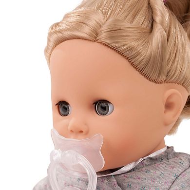 Gotz Cosy Aquini 13" Soft Cloth Bath Baby Doll with Blond Hair and Blue Sleeping Eyes