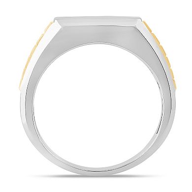 Galaxie Solaire 10k Gold Two Tone 1 Carat T.W. Lab-Grown Diamond Men's Ring
