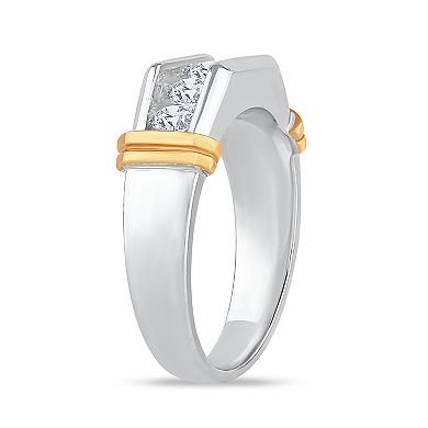Galaxie Solaire 10k Gold Two Tone 1 Carat T.W. Lab-Grown Diamond Men's Ring