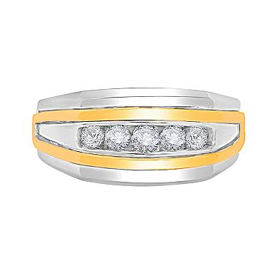 Galaxie Solaire 10k Gold Two Tone 1/2 Carat T.W. Lab-Grown Diamond Men's Ring