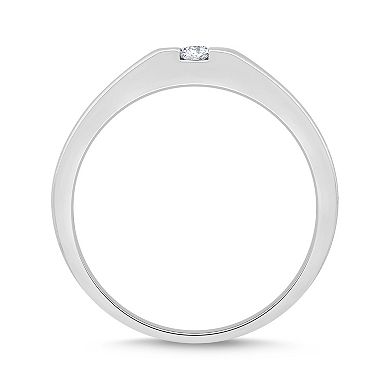 Galaxie Solaire 10k White Gold 1/5 Carat T.W. Lab-Grown Diamond Men's Ring
