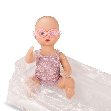 Gotz Sleepy Aquini 13" Baby Baby Drink & Wet Doll with Bathing Suit and Accessories