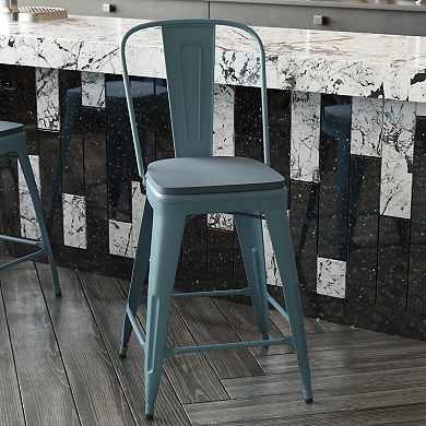 Flash Furniture Carly 24-in. Indoor / Outdoor Counter Height Stool