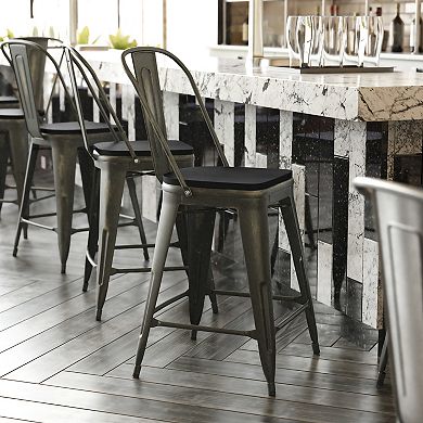 Flash Furniture Carly 24-in. Indoor / Outdoor Counter Height Stool